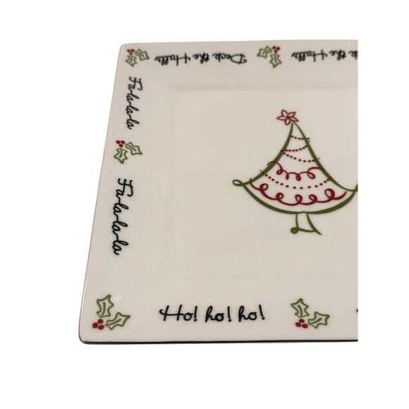 St Nicholas Square Tis the Season 10.25” Square Dinner Plate Christmas Tree - Picture 2 of 6